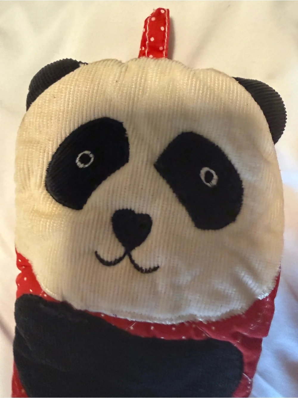 Vintage 1987 Avon Quilted Panda & Teddy Bear Oven Mitts Set Corduroy Novelty